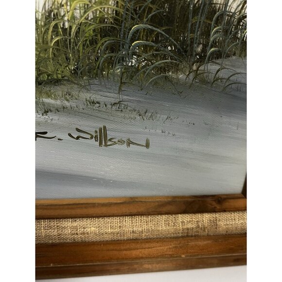 Vntg Nautical Oil Painting Engel Lighthouse Sea Shore Framed Signed K Wilson - Picture 5 of 12